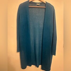 J. Jill Teal Open Front Cardigan linen and viscose size M